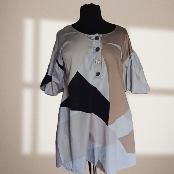 Marimekko Dresses & Skirts - *Altered* (SEE NOTES) VTG Marimekko Mika Piirainen Geometic Puff Sleeve Dress